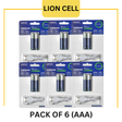 Pack of 6 AAA Rechargeable Cells