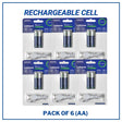 Pack of 6 AA Rechargeable Cells