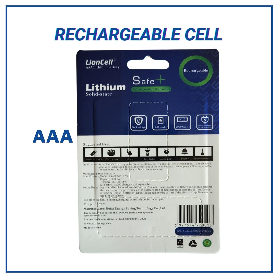 AAA Rechargeable Cells