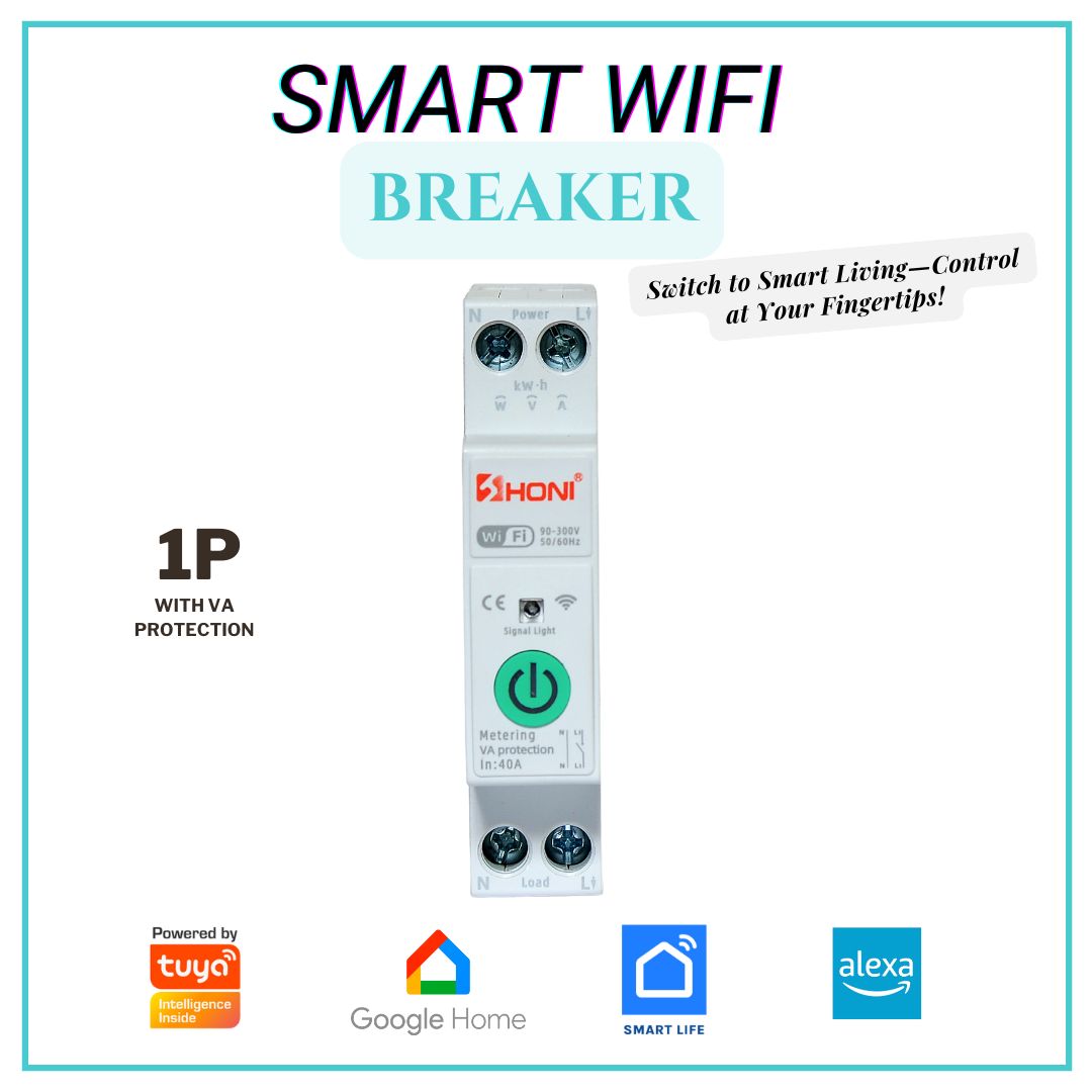 Smart Wifi Circuit Breaker With Voltage Protection (63A 1P+N)