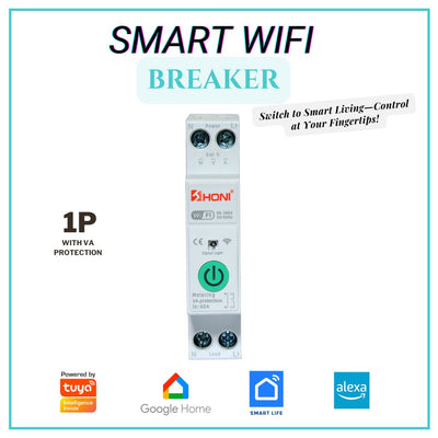 Smart Wifi Circuit Breaker With Voltage Protection (63A 1P+N)