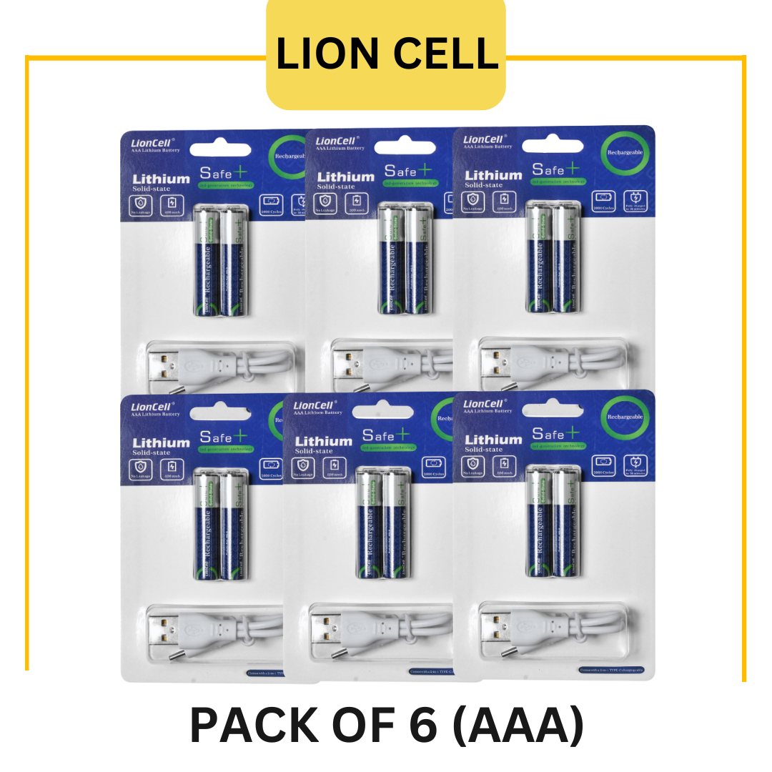 Pack of 6 AAA Rechargeable Cells