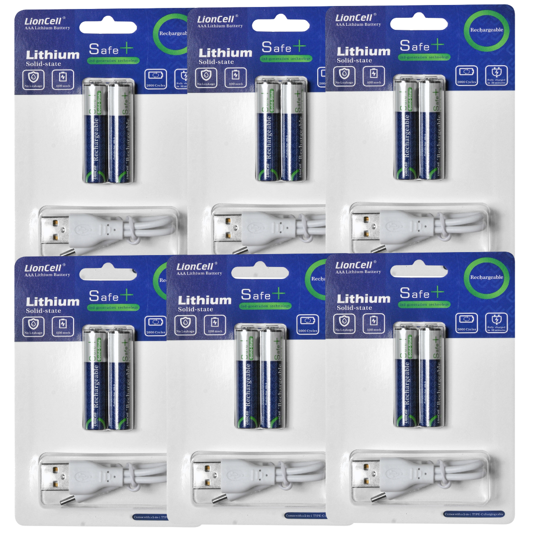 Pack of 6 AAA Rechargeable Cells