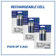 Pack of 3 AA Rechargeable Cells