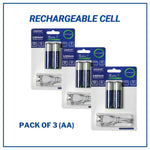 Pack of 3 AA Rechargeable Cells