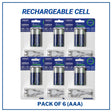 Pack of 6 AAA Rechargeable Cells