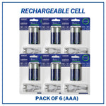 Pack of 6 AAA Rechargeable Cells