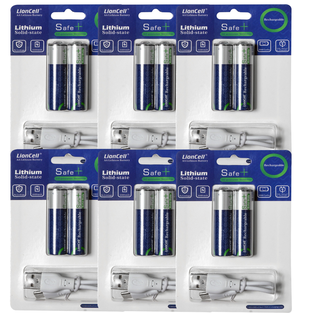 Pack of 6 AA Rechargeable Cells