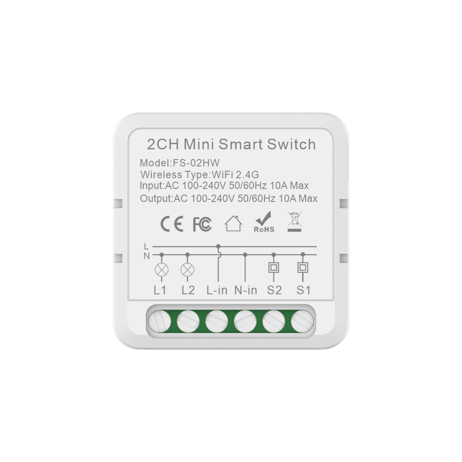 2 Gang Wifi Smart Switch Module (16A)