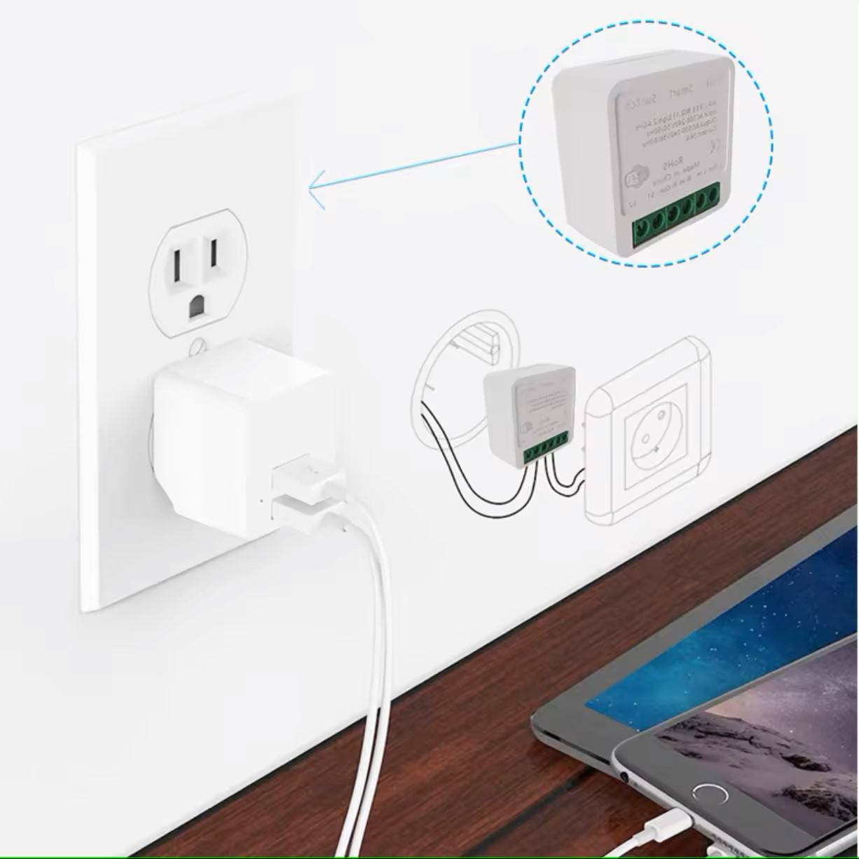 1 Gang Wifi Smart Switch Module (16A)